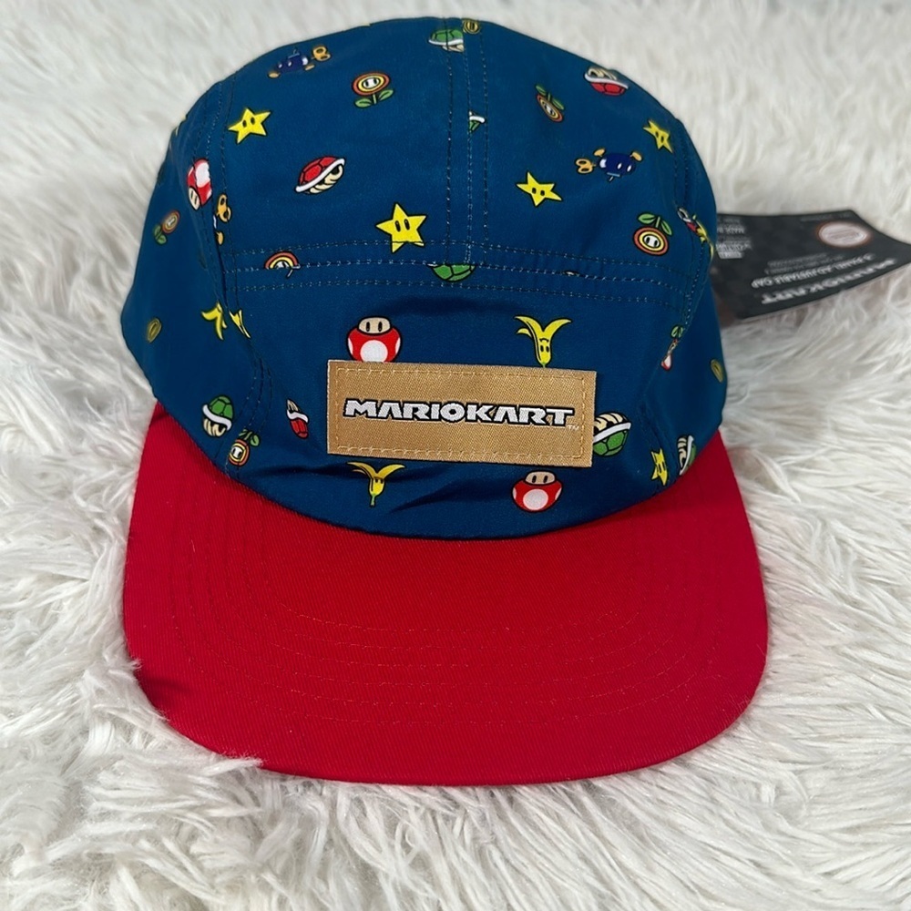 Nintendo Mariokart by Culturefly 5 Panel Adjustable Blue Cap Hat NWT